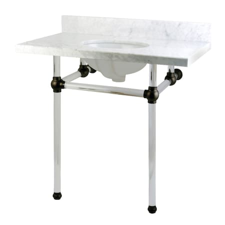 Fauceture 36X22 Marble Vanity Top W/ Acrylic Feet Combo, Marble/Bronze KVPB36MA5